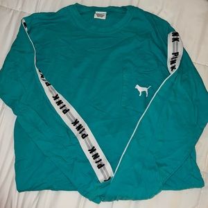 Teal PINK oversized long-sleeve tee